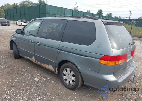2002 Honda Odyssey Ex из США, поврежденный, VIN 5FNRL18632B002777